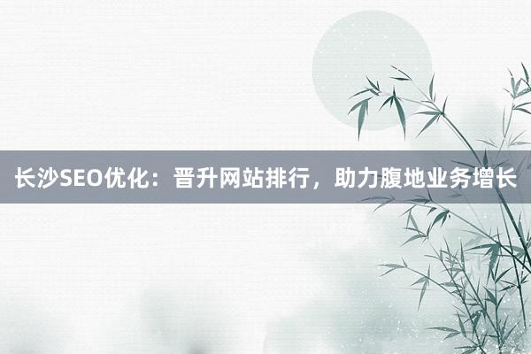 长沙SEO优化：晋升网站排行，助力腹地业务增长